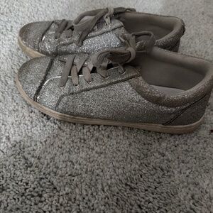 Silver Glitter Tennis Shoes